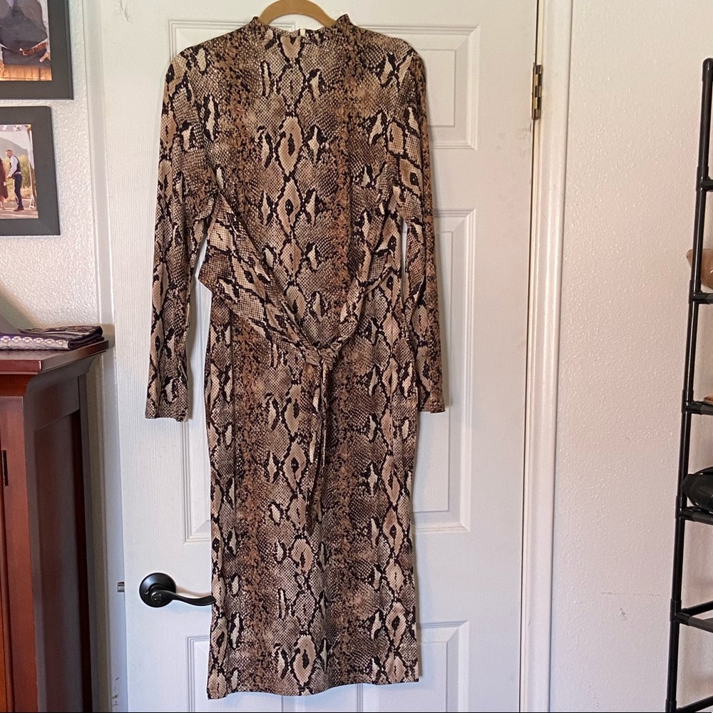 Snakeskin bodycon midi dress